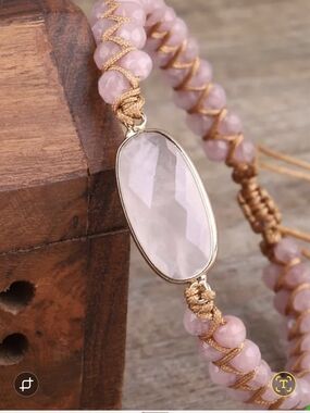 Rose Quartz Bracelet, The Stone Of Unconditional Love Attraction.